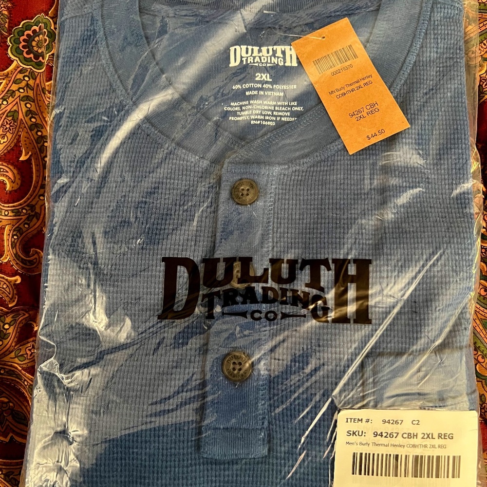 Men’s Duluth Burly Thermal Henley Long sleeve shirt